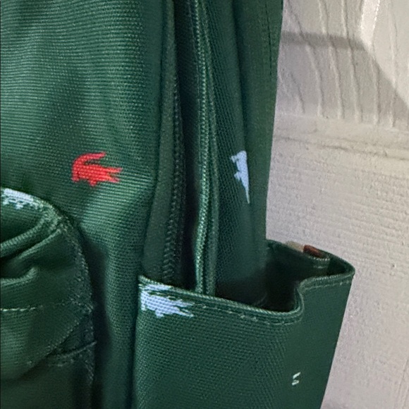 Lacoste Forest Green Backpack with Multicolor Croc Embroidery - Picture 6 of 12